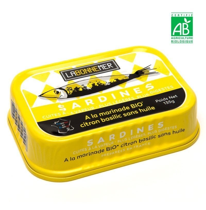 sardiner "uden olie" lys citronbasilikum