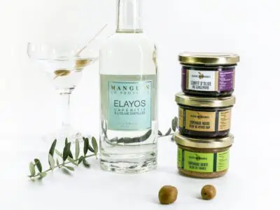 elayos, alcool olive, gin, olive