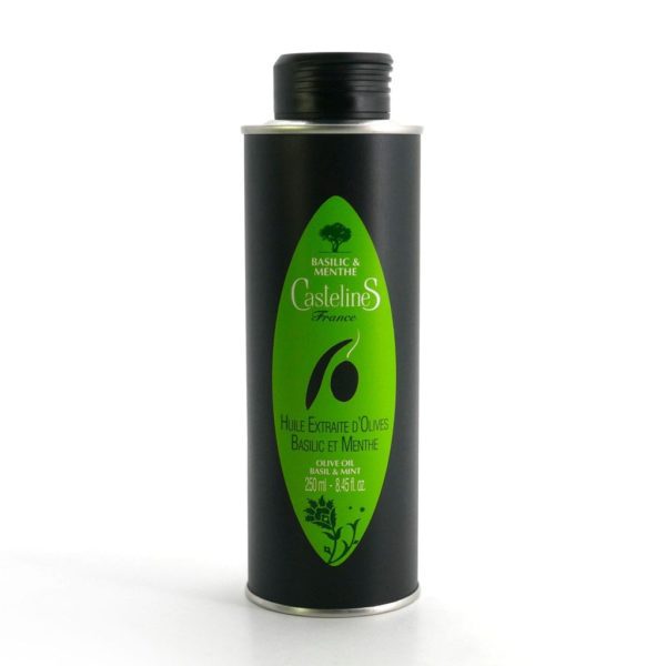 huile d'olive castelas aromatisée aromatique basilic menthe